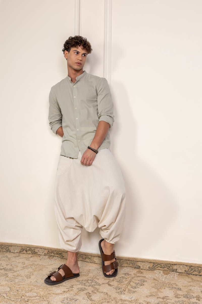 Men's Aladdin Harem Pants | Cream | Verified Sustainable by Brown Living™