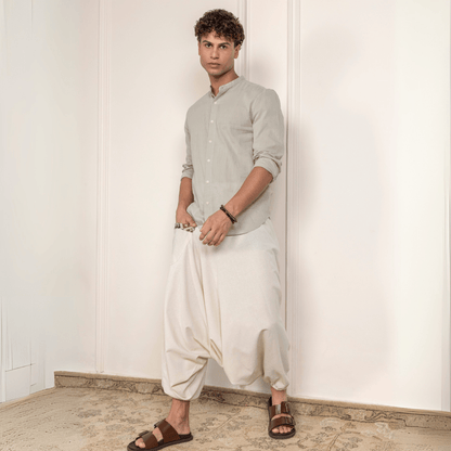 Men's Aladdin Harem Pants | Cream | Verified Sustainable by Brown Living™