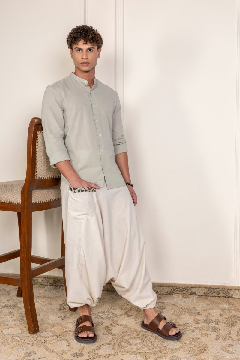 Men's Aladdin Harem Pants | Cream | Verified Sustainable by Brown Living™