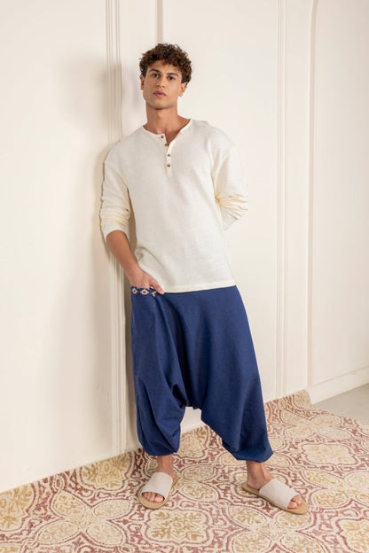 Men's Aladdin Harem Pants | Dark Blue | Verified Sustainable by Brown Living™