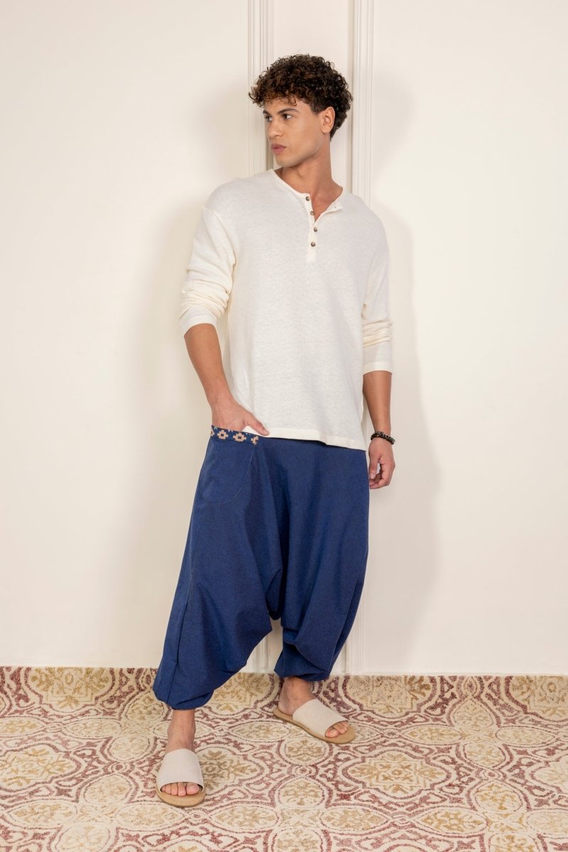 Men's Aladdin Harem Pants | Dark Blue | Verified Sustainable by Brown Living™