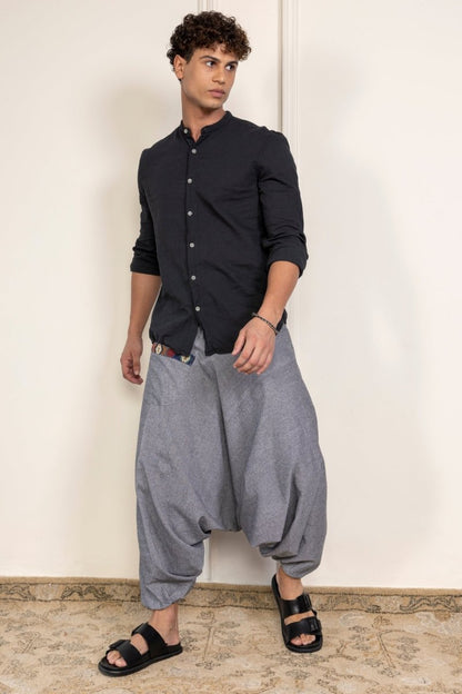 Men's Aladdin Harem Pants | Grey | Verified Sustainable by Brown Living™