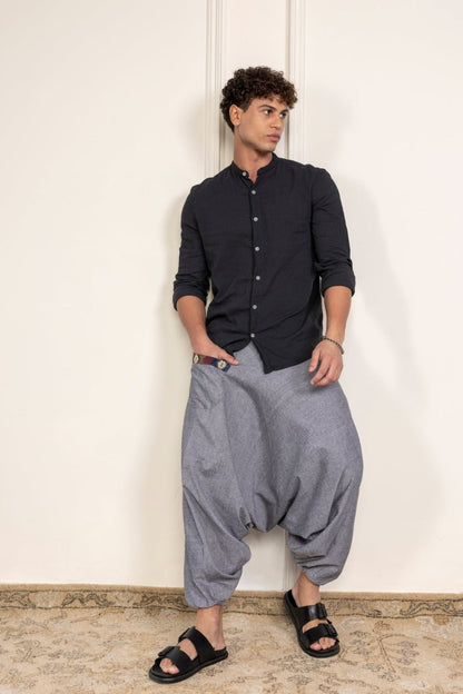 Men's Aladdin Harem Pants | Grey | Verified Sustainable by Brown Living™