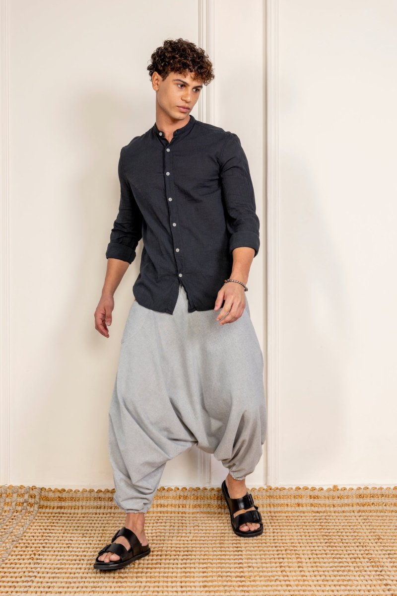 Men's Aladdin Harem Pants | Melange Grey | Verified Sustainable by Brown Living™