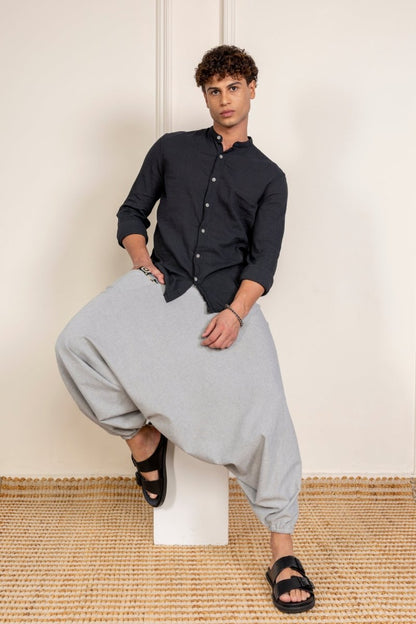 Men's Aladdin Harem Pants | Melange Grey | Verified Sustainable by Brown Living™