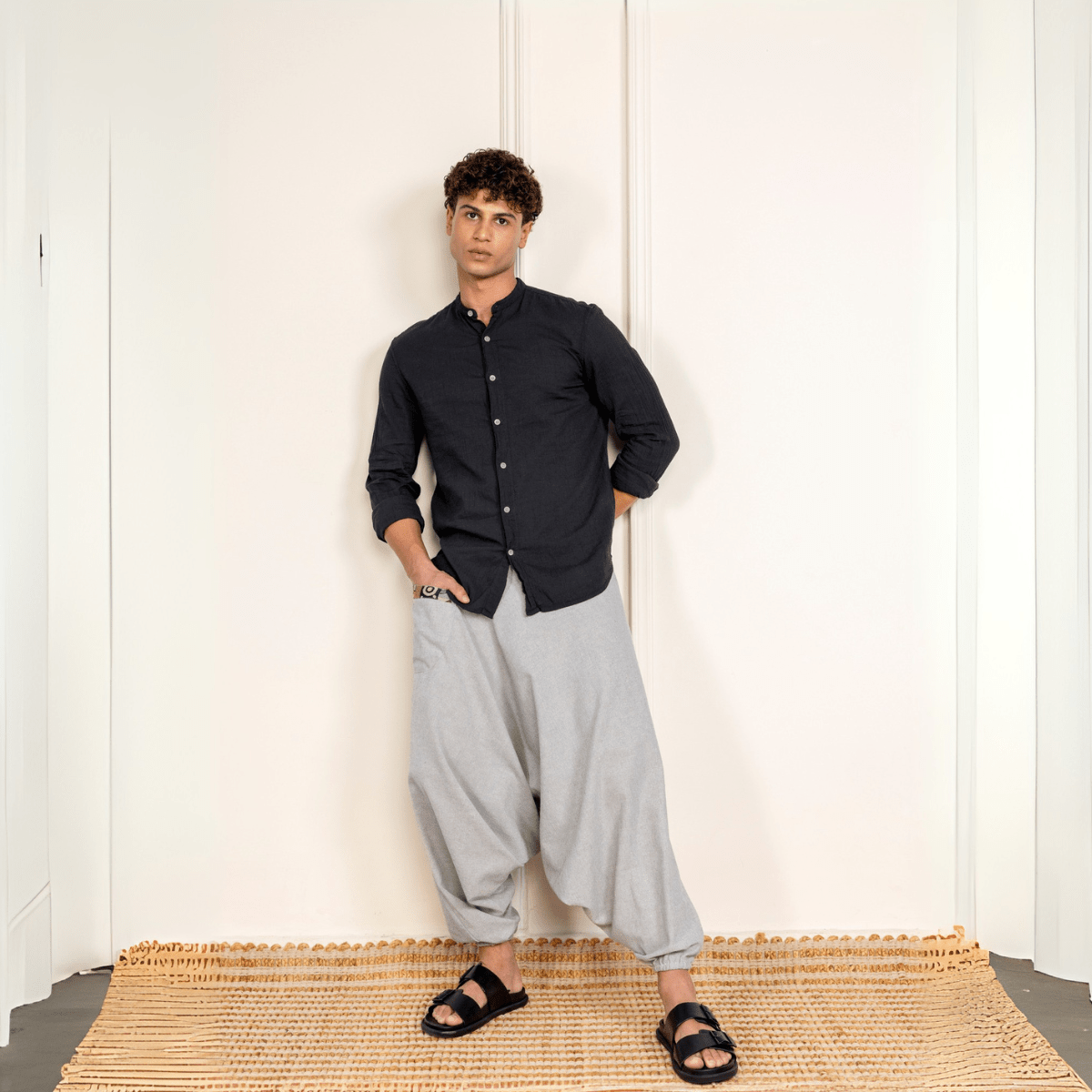 Men's Aladdin Harem Pants | Melange Grey | Verified Sustainable by Brown Living™