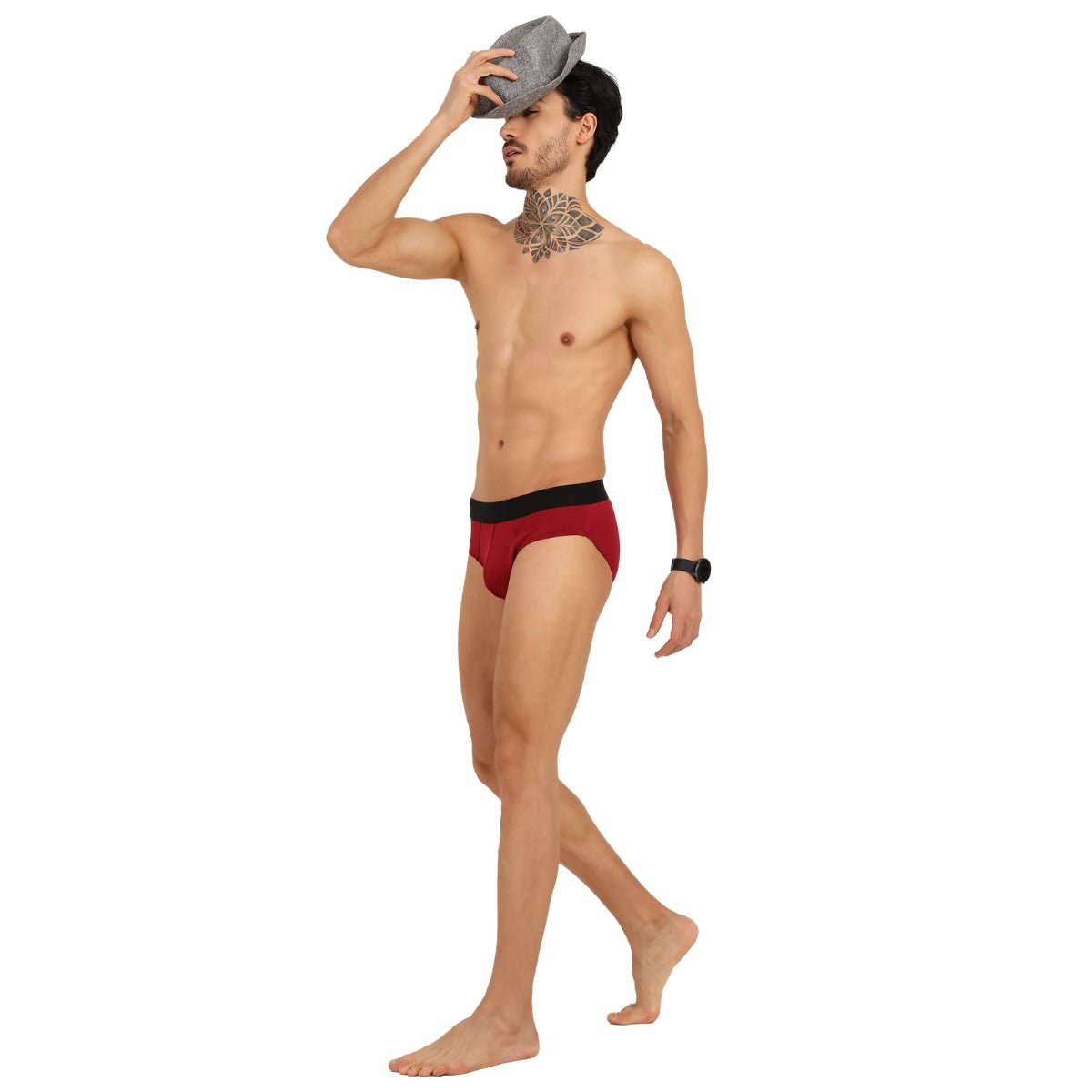 Men’s Bamboo Frenchie Fit Underwear (Pack of 2) - Navy Maroon | Verified Sustainable by Brown Living™
