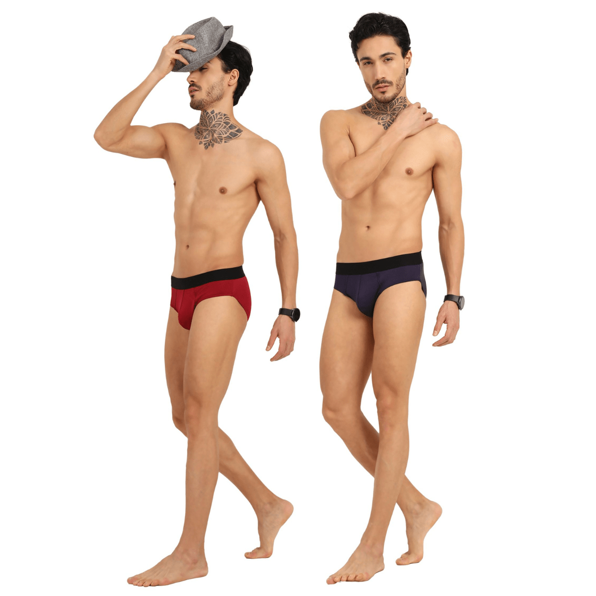 Men’s Bamboo Frenchie Fit Underwear (Pack of 2) - Navy Maroon | Verified Sustainable by Brown Living™