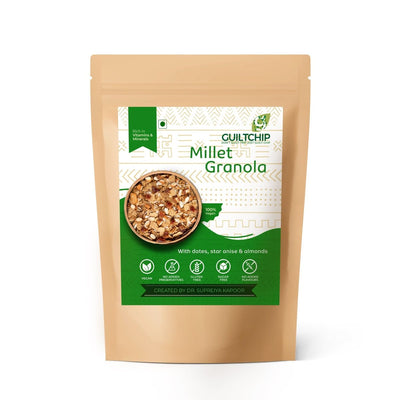 Millet Granola with Dates & Almonds - 380g – Cereal & Meusli on Brown Living™. SKU: 026 - 00808 - VRO000058. Img 5.
