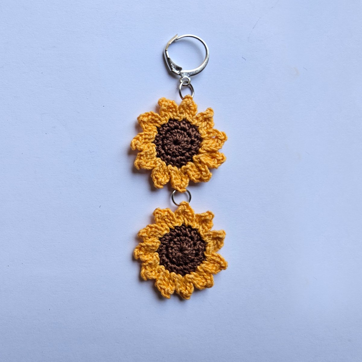 Minimal Sunflower Hand Crochet Earrings | Verified Sustainable by Brown Living™