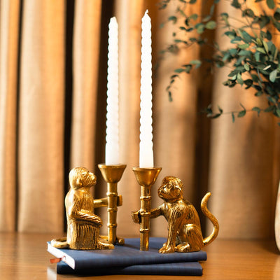 Monkey Mischief Candle Holder Set of 2 – Decor & Artefacts on Brown Living™. SKU: DC - 179. Img 3.