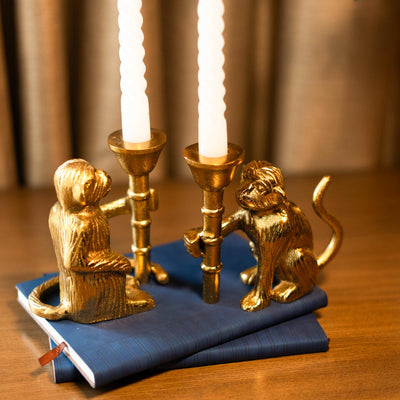 Monkey Mischief Candle Holder Set of 2 – Decor & Artefacts on Brown Living™. SKU: DC - 179. Img 5.