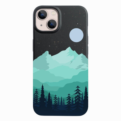 Moon & Mountains - Biodegradable Eco - Friendly Phone Case / Mobile Cover – Tech Accessories on Brown Living™. SKU: MN - MNTN - 13 - 001. Img 1.