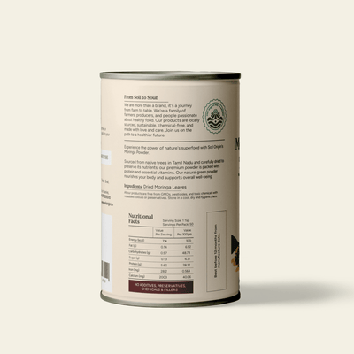 Moringa Powder | Superfood | Vitamin & Mineral - Rich | 100g – Health & Energy Drinks on Brown Living™. SKU: SOS0MP00G100. Img 2.