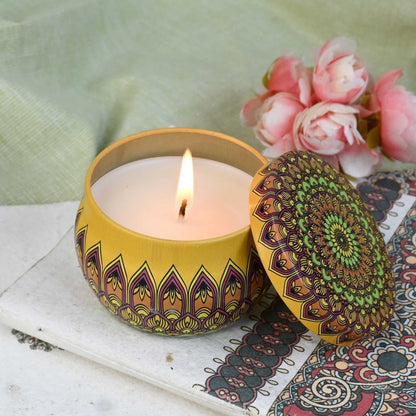 Moroccan Jasmine Soy Mandala Tin Candle | Verified Sustainable by Brown Living™