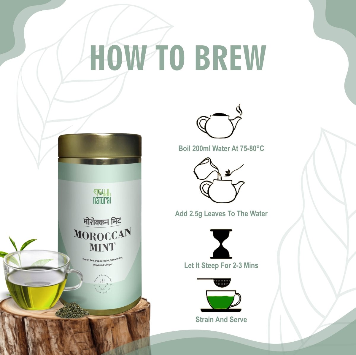 Moroccan Mint I Green Tea I 75 gm | Verified Sustainable by Brown Living™