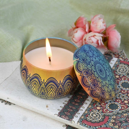 Moroccan Oud Soy Mandala Tin Candle | Verified Sustainable by Brown Living™