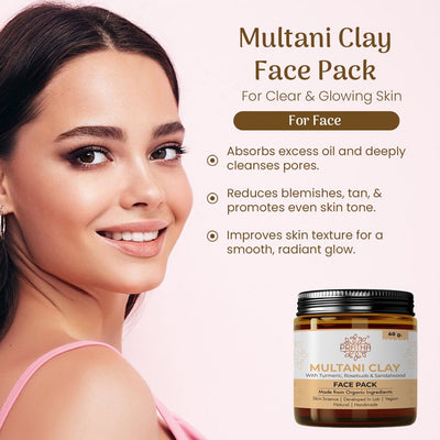 Multani Clay – with turmeric and rosebuds & Sandalwood – Face Pack on Brown Living™. SKU: phpnl 909210. Img 2.