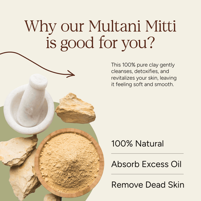 Multani Mitti Powder | Face Clay | 100g – Face Pack on Brown Living™. SKU: SOPHMM00G100. Img 3.
