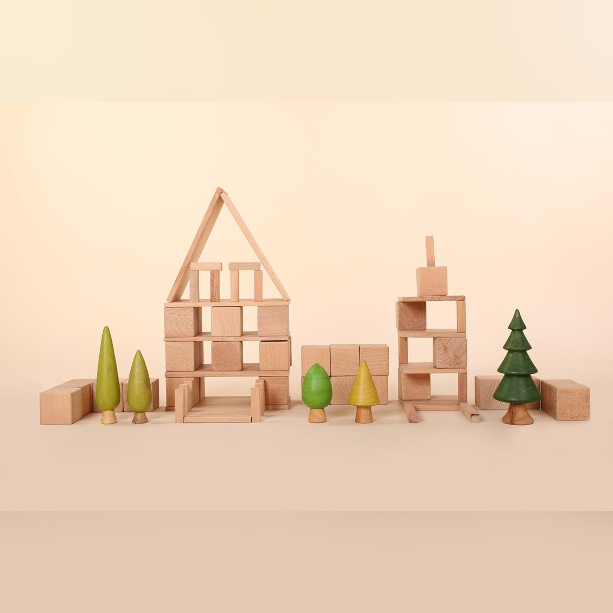 Multicolor Cheerie Block Set – 61 Elements for Kids – Sets & Stacking Toys by Bombay Toy Company available on Brown Living™. . SKU: WB61. Img 2.