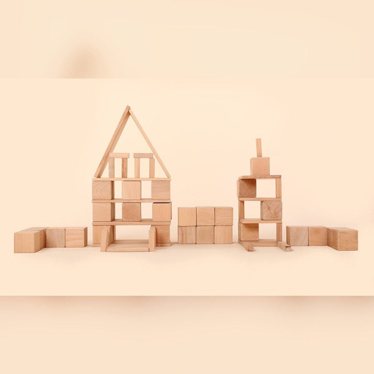 Multicolor Cheerie Block Set – 61 Elements for Kids – Sets & Stacking Toys by Bombay Toy Company available on Brown Living™. . SKU: WB61. Img 1.