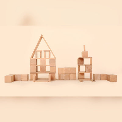 Multicolor Cheerie Block Set – 61 Elements for Kids – Sets & Stacking Toys on Brown Living™. SKU: WB61. Img 1.