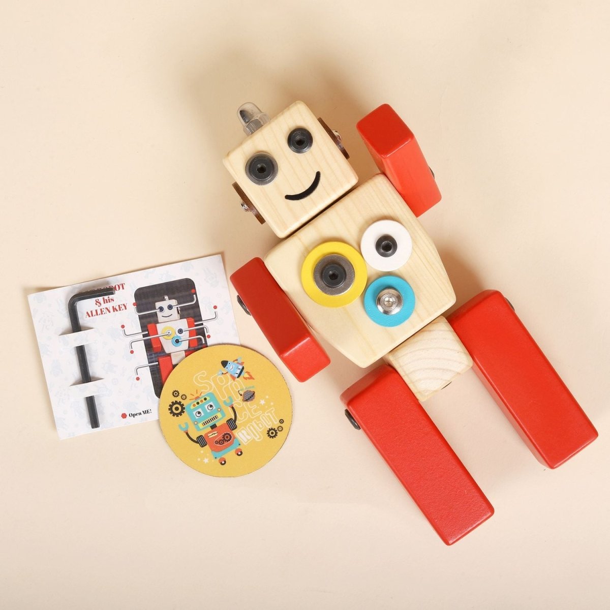 Multicolor Ollie Wooden Robot – STEAM Building Toy – Learning & Educational Toys by Bombay Toy Company available on Brown Living™. . SKU: WRST01. Img 2.