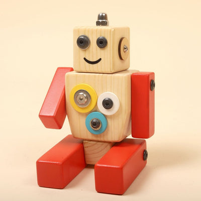 Multicolor Ollie Wooden Robot – STEAM Building Toy – Learning & Educational Toys on Brown Living™. SKU: WRST01. Img 6.