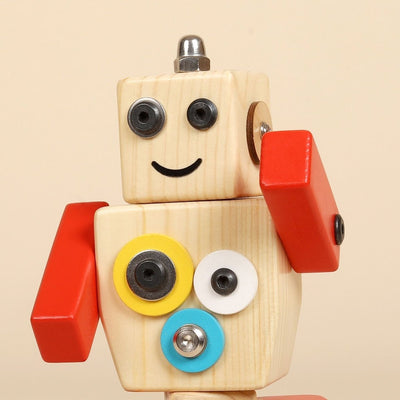 Multicolor Ollie Wooden Robot – STEAM Building Toy – Learning & Educational Toys on Brown Living™. SKU: WRST01. Img 4.