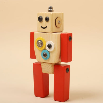 Multicolor Ollie Wooden Robot – STEAM Building Toy – Learning & Educational Toys on Brown Living™. SKU: WRST01. Img 5.