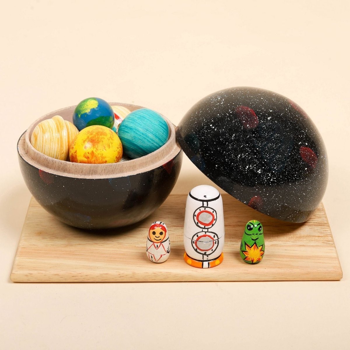 Multicolor Wooden Solar System – Space Learning Toy – Learning & Educational Toys by Bombay Toy Company available on Brown Living™. . SKU: SE01. Img 1.