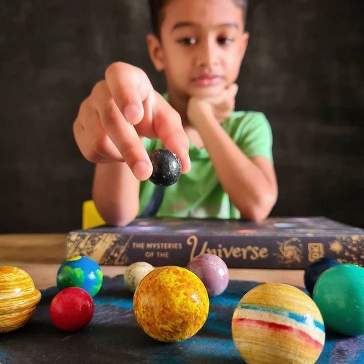Multicolor Wooden Solar System – Space Learning Toy | Verified Sustainable by Brown Living™