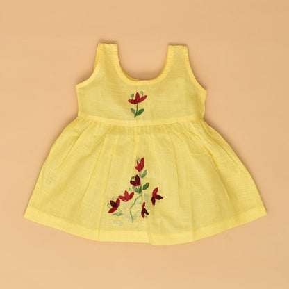Multicolour Pure Cotton Hand Embroidered Baby Dress Combo - Set of 3 – Kids Frocks & Dresses by Stotra available on Brown Living™. Small . SKU: STRCOTMULTFROCOM02 - S. Img 16.