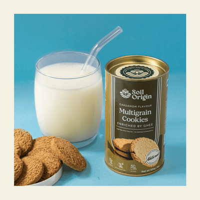 Multigrain Cookies | Cardamom Flavour | Enriched with Ghee | Zero Maida | 100g – Snack Foods on Brown Living™. SKU: SOBSMCC0G100. Img 7.