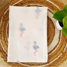 Muslin Dohar Blanket – 3D Handblock – Flamingo Print – 40x60 inches – Bedding on Brown Living™. SKU: DO3DFLAMING4060. Img 5.
