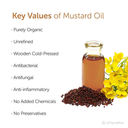 Mustard Oil 1000ml - Organic, Cold - Pressed, Glass Bottle | Verified Sustainable by Brown Living™