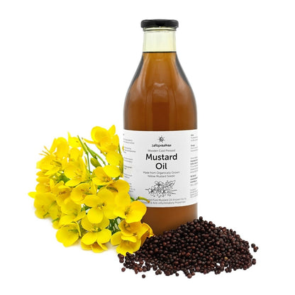 Mustard Oil 1000ml - Organic, Cold - Pressed, Glass Bottle | Verified Sustainable by Brown Living™