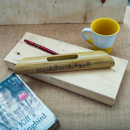 Natural Bamboo Speaker – Eco - Friendly Sound Amplifier & Mobile Stand | Verified Sustainable by Brown Living™