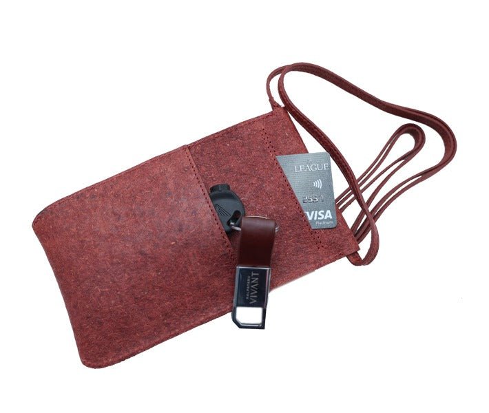 Sustainable Natural Coconut Leather Mobile Sling Bag – Sling Bag on Brown Living™. SKU: ZK9. Img 3.