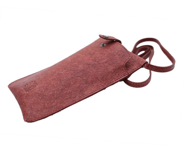 Sustainable Natural Coconut Leather Mobile Sling Bag – Sling Bag on Brown Living™. SKU: ZK9. Img 2.