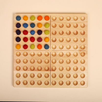Natural Montessori Hundred Board – Math Learning Toy | Verified Sustainable by Brown Living™