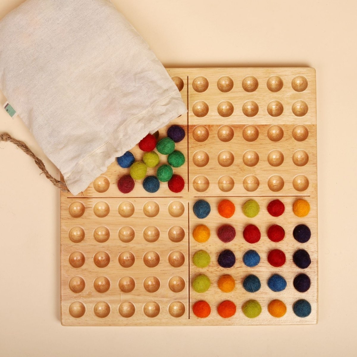 Natural Montessori Hundred Board – Math Learning Toy | Verified Sustainable by Brown Living™