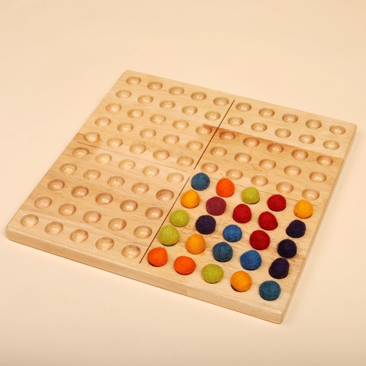 Natural Montessori Hundred Board – Math Learning Toy | Verified Sustainable by Brown Living™