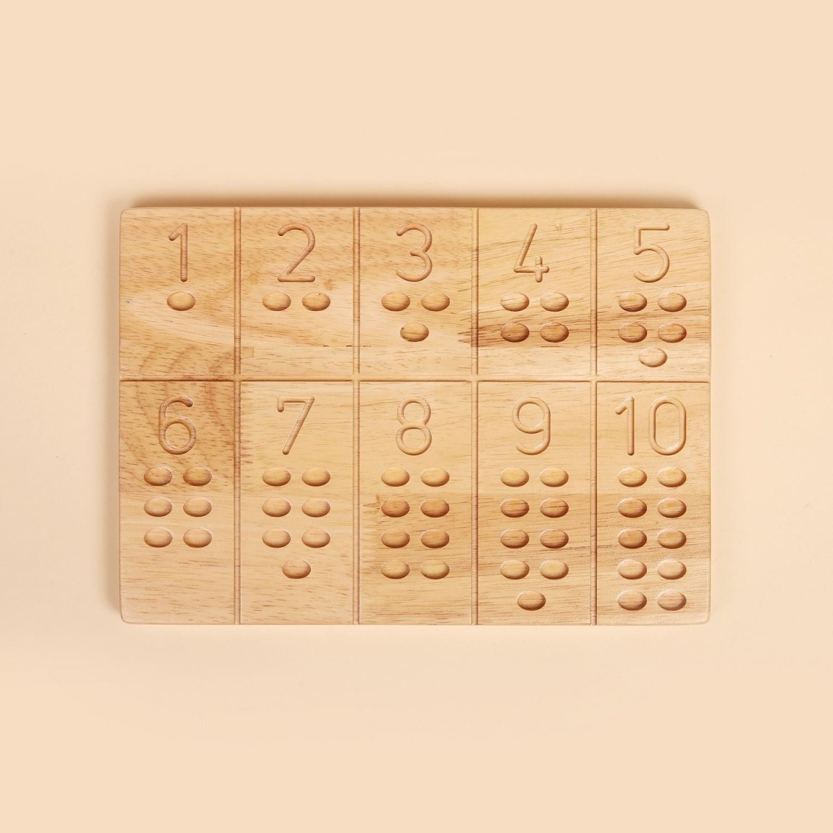Natural Reversible Number Board – Montessori Toy – Learning & Educational Toys by Bombay Toy Company available on Brown Living™. . SKU: WNB01. Img 2.