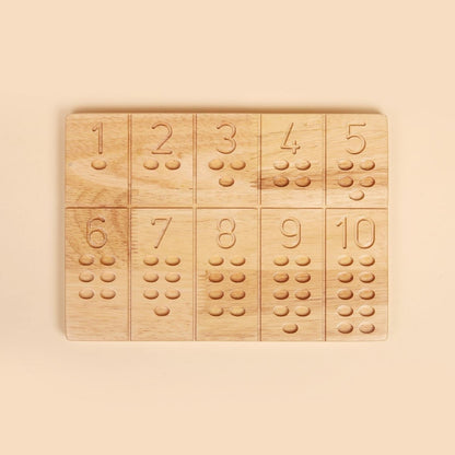 Natural Reversible Number Board – Montessori Toy – Learning & Educational Toys by Bombay Toy Company available on Brown Living™. . SKU: WNB01. Img 2.