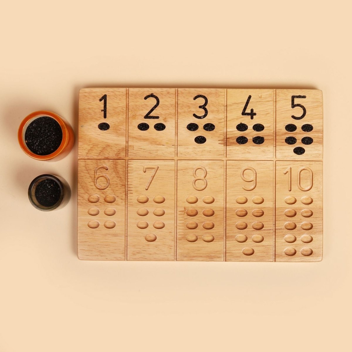 Natural Reversible Number Board – Montessori Toy – Learning & Educational Toys by Bombay Toy Company available on Brown Living™. . SKU: WNB01. Img 4.