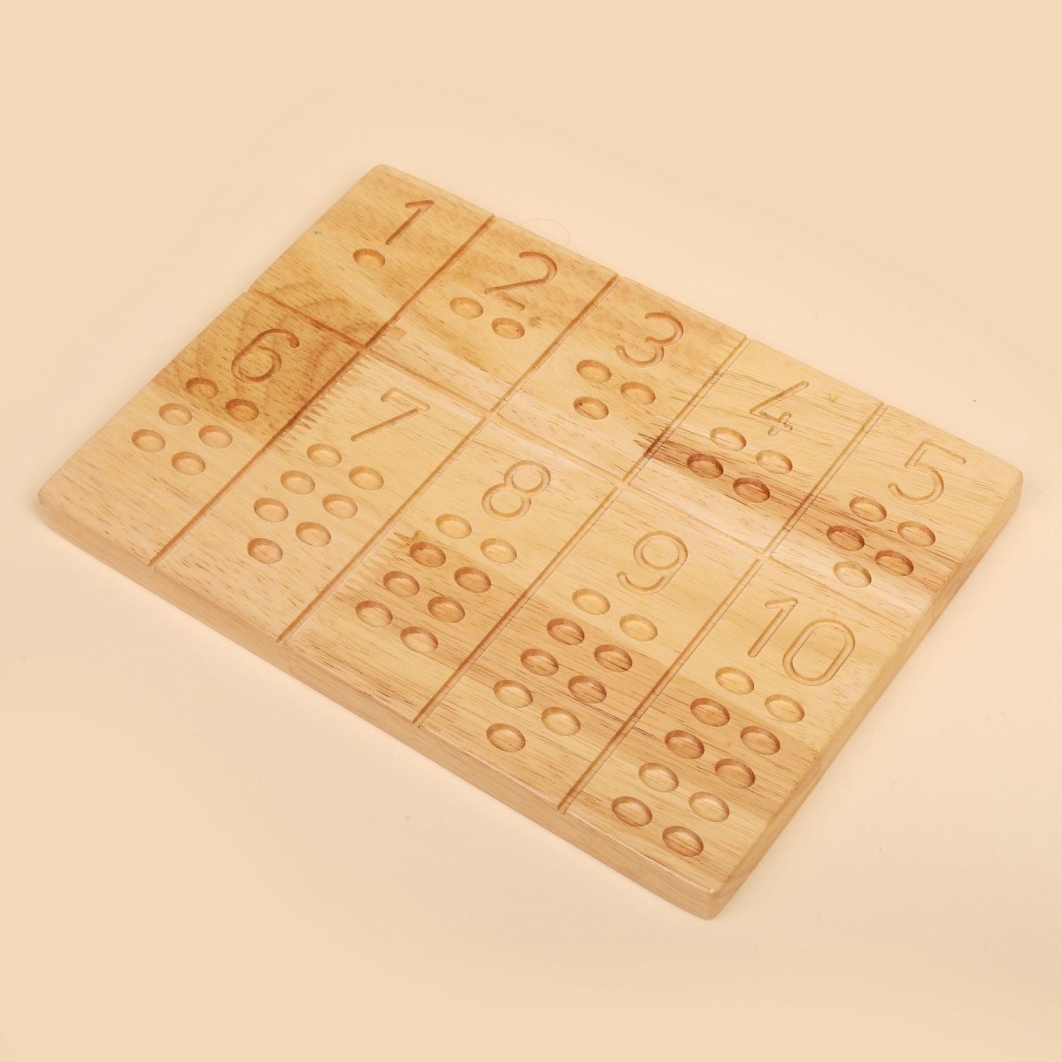 Natural Reversible Number Board – Montessori Toy – Learning & Educational Toys by Bombay Toy Company available on Brown Living™. . SKU: WNB01. Img 3.