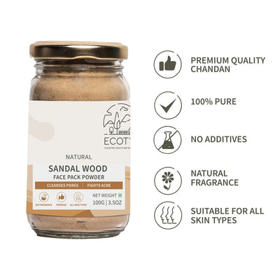 Natural Sandalwood Powder | Skin Brightening & Pore Cleansing - 100g – Body Bathing Powder on Brown Living™. SKU: EEFSPSJR150. Img 5.
