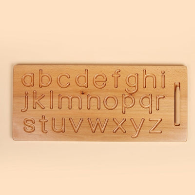 Natural Wooden Alphabet Tracing Board – ABC Toy – Learning & Educational Toys on Brown Living™. SKU: WATB01. Img 2.
