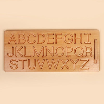 Natural Wooden Alphabet Tracing Board – ABC Toy – Learning & Educational Toys on Brown Living™. SKU: WATB01. Img 1.